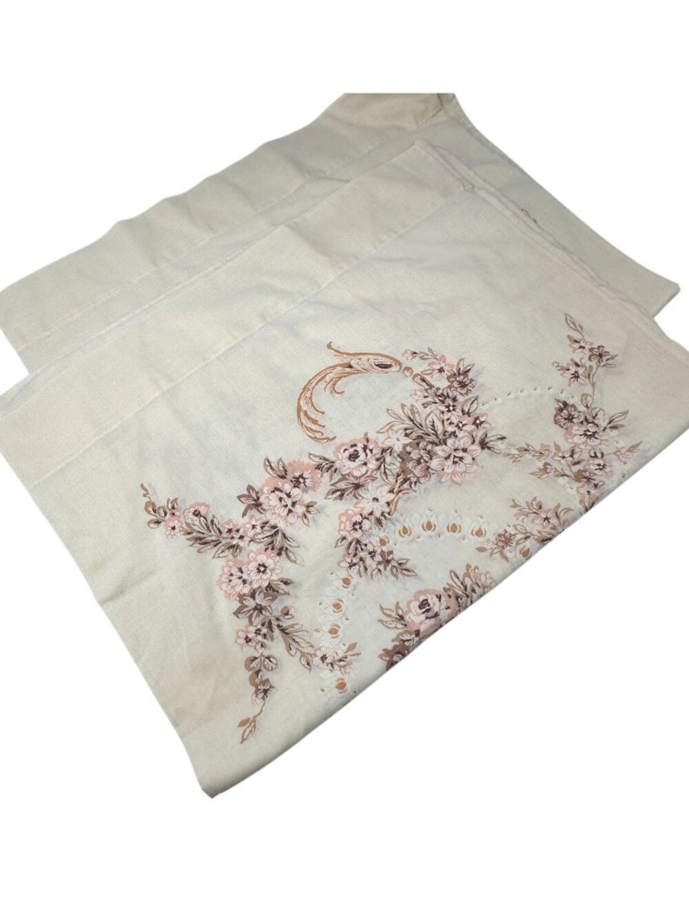 Vintage 1978 Tastemaker Standard Pillowcase Floral Print No Iron Muslin